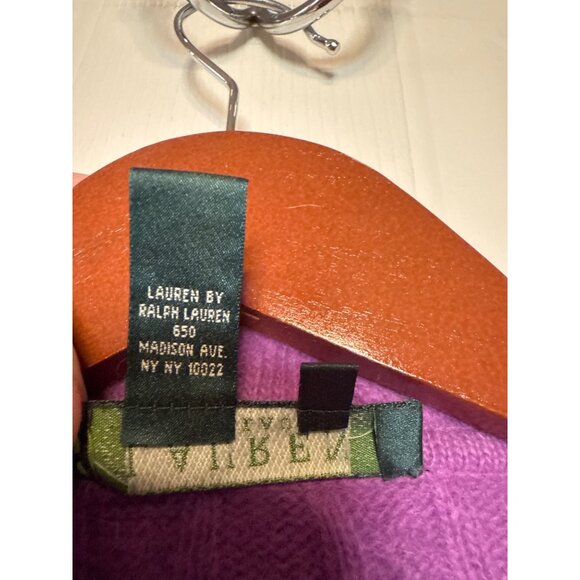 LAUREN RALPH LAUREN Merino Wool & Angora Rabbit Hair Full Zip Sweater Size Large - Picture 15 of 16